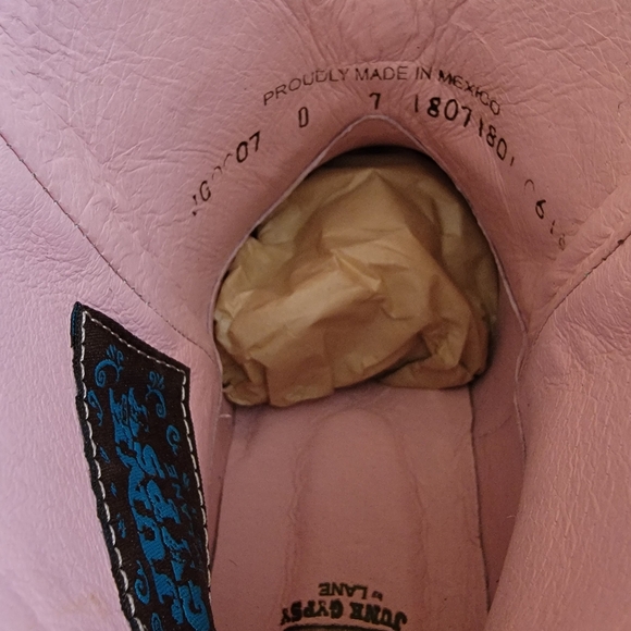 Junk Gypsy by Lane Spitfire Teal Fringe Leather Western Ankle Boots size 7 - Picture 9 of 9